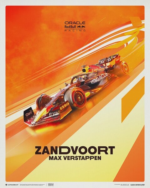 Imprimare de artă Oracle Red Bull Racing - Max Verstappen - Dutch Grand Prix - 2022, (40 x 50 cm)