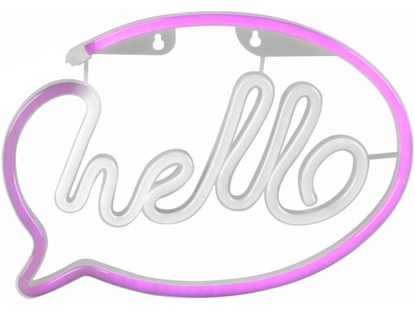 Decorațiune LED Neon perete HELLO 3W USB roz pr. 3xAA