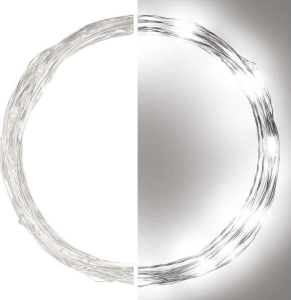 Ghirlandă LED pentru exterior, 40 LED / 9 m, IP44, alb rece