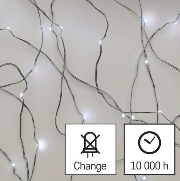 Ghirlandă LED pentru exterior, 40 LED / 9 m, IP44, alb rece