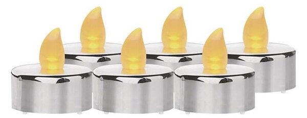 SET 6x LED decorațiune de Crăciun 6xLED/6xCR2032 crom lucios
