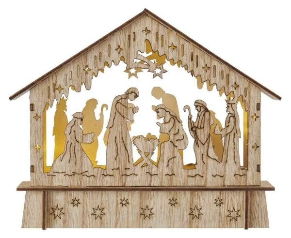 Decorațiune LED de Crăciun 6xLED/2xAA Scena Nașterii