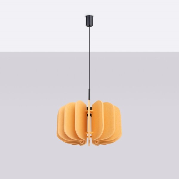 Sollux SL.1861 - Lustră suspendată pe cablu MULA, 1xE27/15W/230V, diam. 45 cm, galbenă