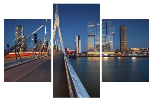 Tablou - Amurg în Rotterdam, Olanda (90x60 cm)