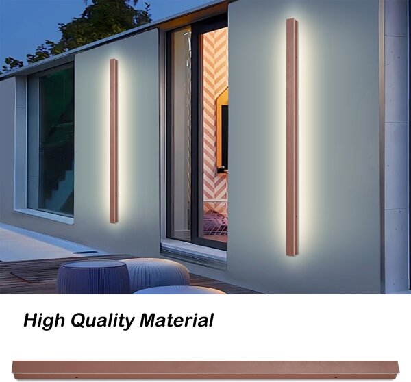 Brilagi-LED LINEAR Aplica LED de perete pentru exterior, 32W, 230V, 3000K, IP65, 140 cm, maro, CRI 90