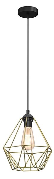 Lustră pe cablu BASKET 1xE27/60W/230V d. 25 cm auriu