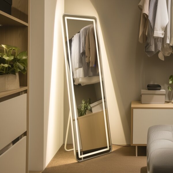 Brilagi - Oglindă de podea BELLEZA LED/42W/230V 160x50 cm IP44 CRI 90 dimmabilă +CCT