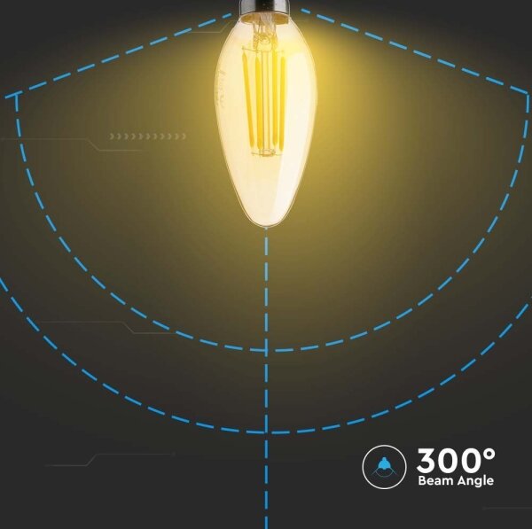 Bec LED FILAMENT AMBER E14/4W/230V 2200K