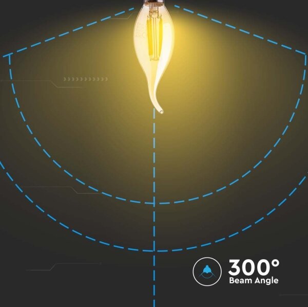 Bec LED FILAMENT AMBER E14/4W/230V 2200K