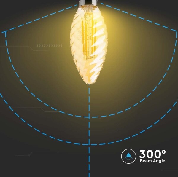 Bec LED FILAMENT AMBER E14/4W/230V 2200K