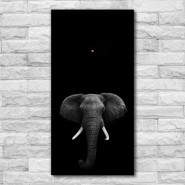 Ceas vertical de perete din sticlă elefant african