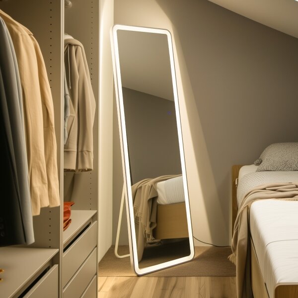 Brilagi - Oglindă de podea ELEGANZA LED/42W/230V 160x50 cm IP44 CRI 90 reglabilă + CCT