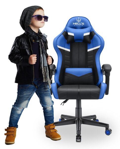 Scaun gaming pentru copii HC - 1004 negru și albastru