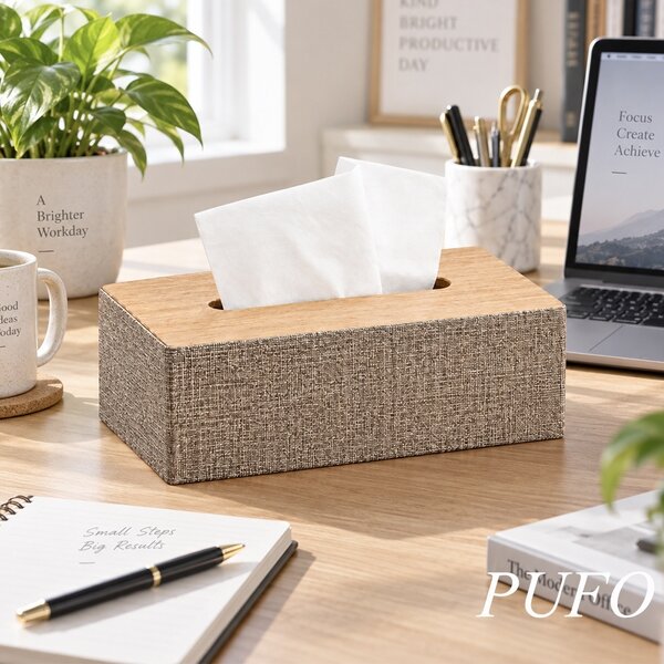Cutie decorativa Pufo Classic pentru servetele, 25 x 14 cm, bej