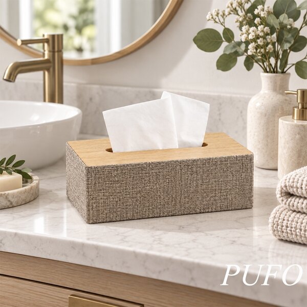 Cutie decorativa Pufo Classic pentru servetele, 25 x 14 cm, bej