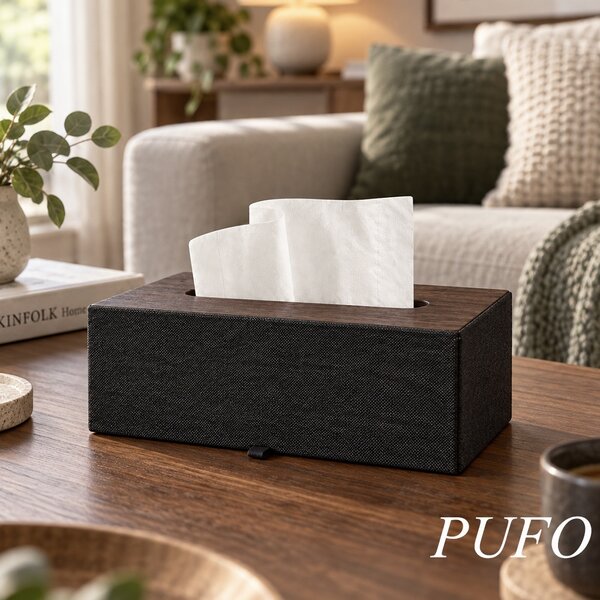 Cutie decorativa Pufo Classic pentru servetele, 25 x 14 cm, negru