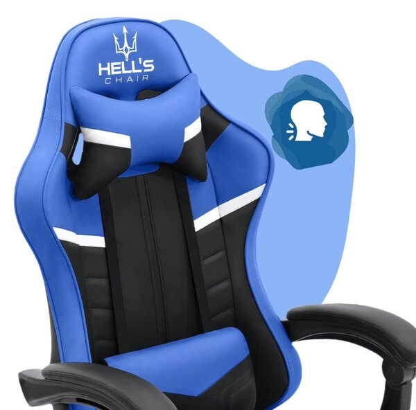 Scaun gaming pentru copii HC - 1004 negru și albastru