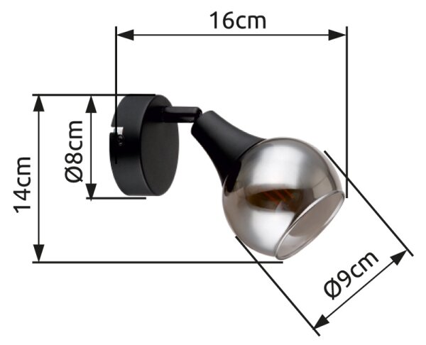 Spot de perete Globo 57904-1 GLYPTAR 1xE14/40W/230V