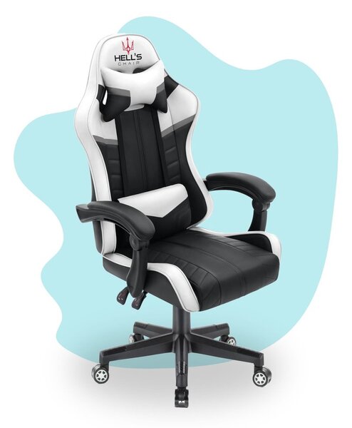Scaun gaming pentru copii HC - 1004 alb-negru