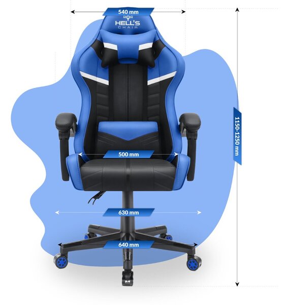 Scaun gaming pentru copii HC - 1004 negru și albastru