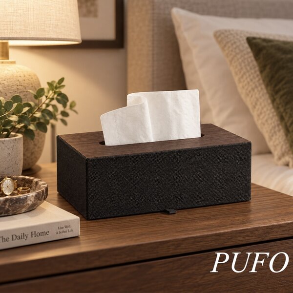 Cutie decorativa Pufo Classic pentru servetele, 25 x 14 cm, negru