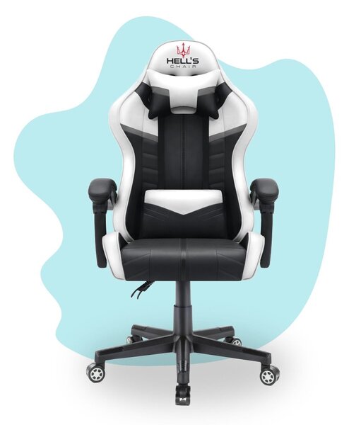 Scaun gaming pentru copii HC - 1004 alb-negru