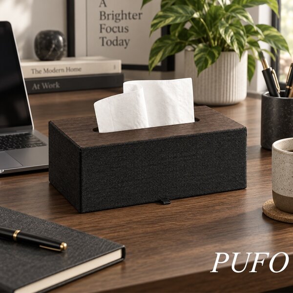Cutie decorativa Pufo Classic pentru servetele, 25 x 14 cm, negru