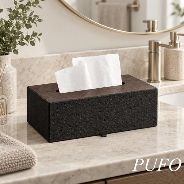 Cutie decorativa Pufo Classic pentru servetele, 25 x 14 cm, negru
