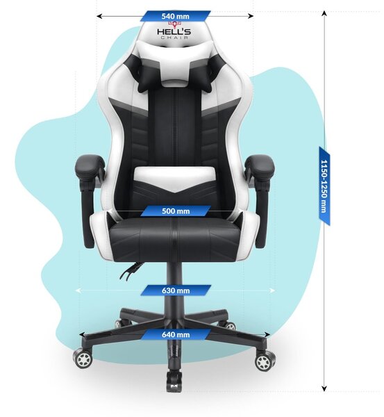 Scaun gaming pentru copii HC - 1004 alb-negru