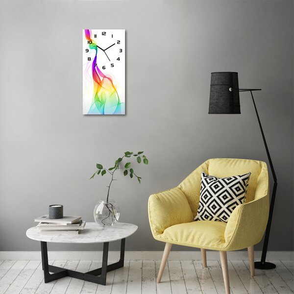 Ceas vertical de perete din sticlă culoare abstracție