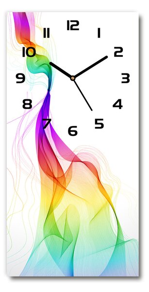 Ceas vertical de perete din sticlă culoare abstracție