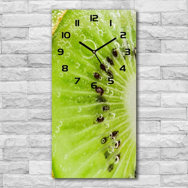 Ceas de sticlă pe perete vertical kiwi