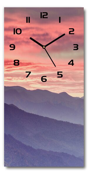 Ceas din sticlă dreptunghiular vertical Ceață peste munți
