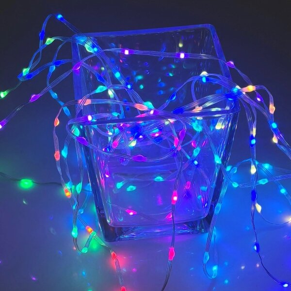 Ghirlandă LED RGB, 10 m, 10 W, 5 V, alimentare USB, cu telecomandă