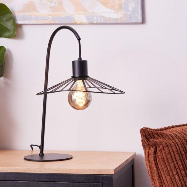 Lampă de masă Brilliant LEIKA 1xE27/52W/230V negru