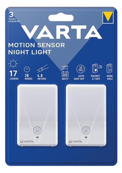 Varta 16624101402 - Set 2x LED lumină de orientare cu senzor NIGHT LIGHT 3xAAA