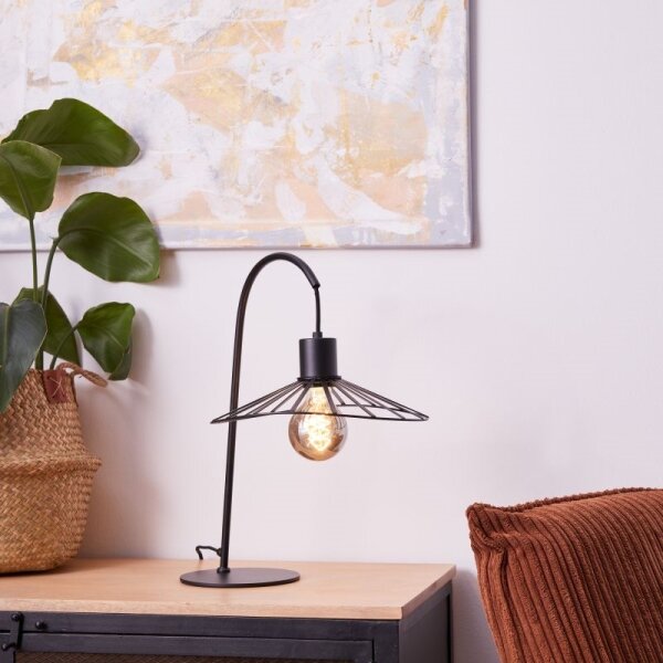 Lampă de masă Brilliant LEIKA 1xE27/52W/230V negru