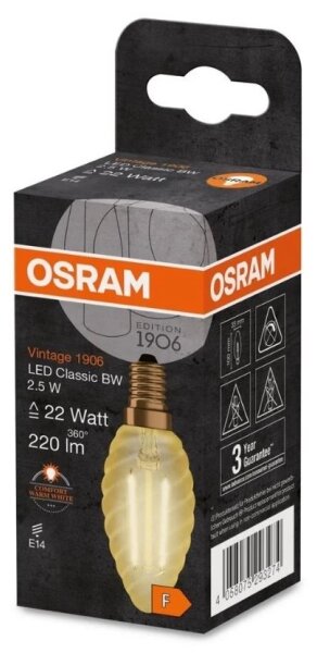 Bec LED Osram VINTAGE E14/2,5W/230V 2400K