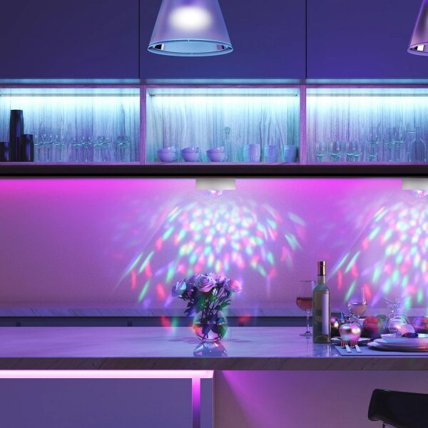 SET 2x corp de iluminat LED RGB decorativ FESTA 3xAAA/4,5V + telecomandă