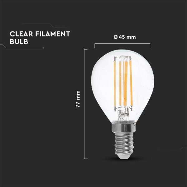 Bec LED FILAMENT P45 E14/4W/230V 4000K