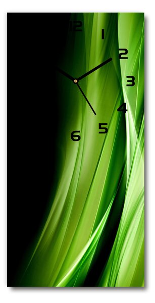Ceas perete din sticlă dreptunghiular fundal valuri verzi