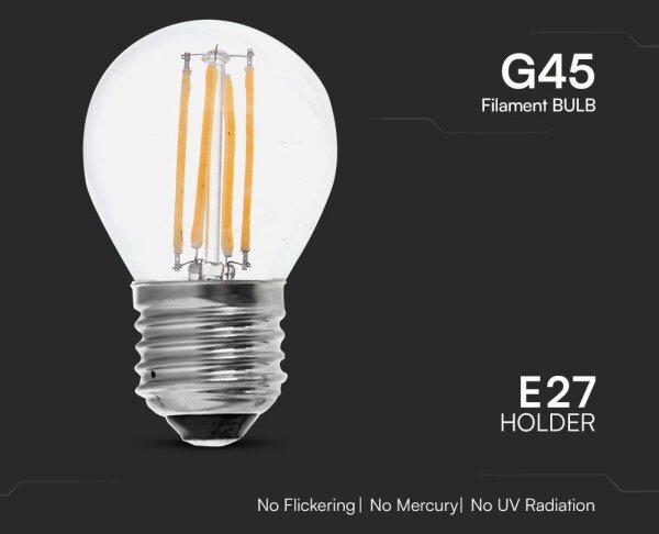 Bec LED FILAMENT G45 E27/6W/230V 6500K