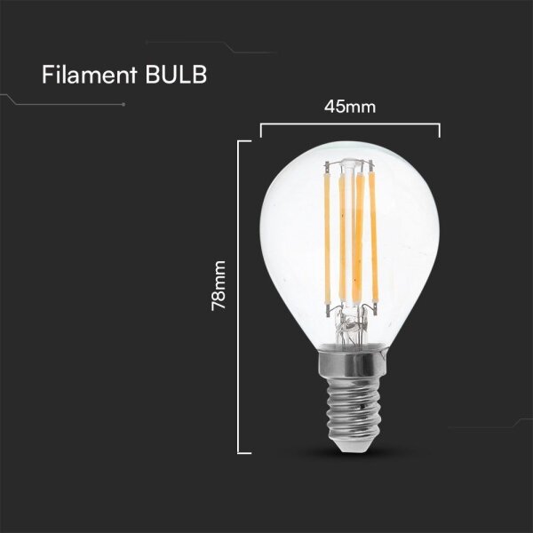 Bec LED FILAMENT P45 E14/6W/230V 4000K