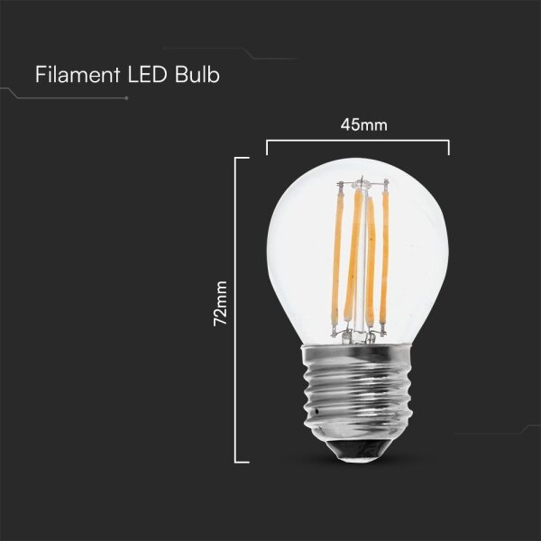 Bec LED FILAMENT G45 E27/6W/230V 6500K