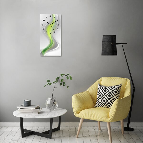 Ceas din sticlă dreptunghiular vertical valuri abstracte