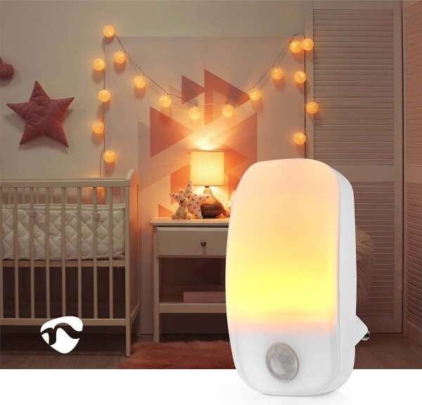 Corp de iluminat LED de orientare, pentru priză, cu senzor Nedis LNLW10WT LED/0,55W/230V