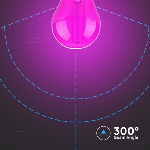 Bec LED FILAMENT G45 E27/2W/230V roz