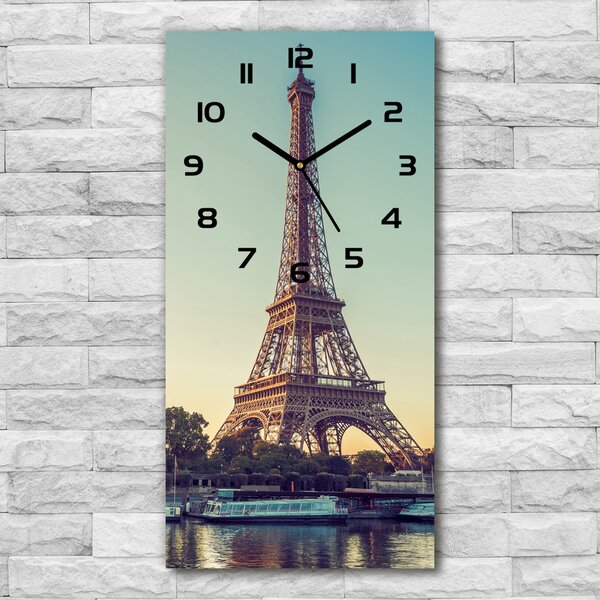Ceas vertical de perete din sticlă Turnul Eiffel din Paris