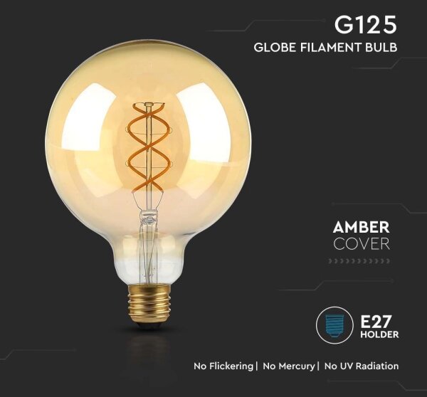 Bec LED FILAMENT G125 E27/5W/230V 1800K