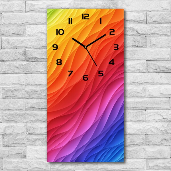 Ceas din sticlă dreptunghiular vertical valuri colorate